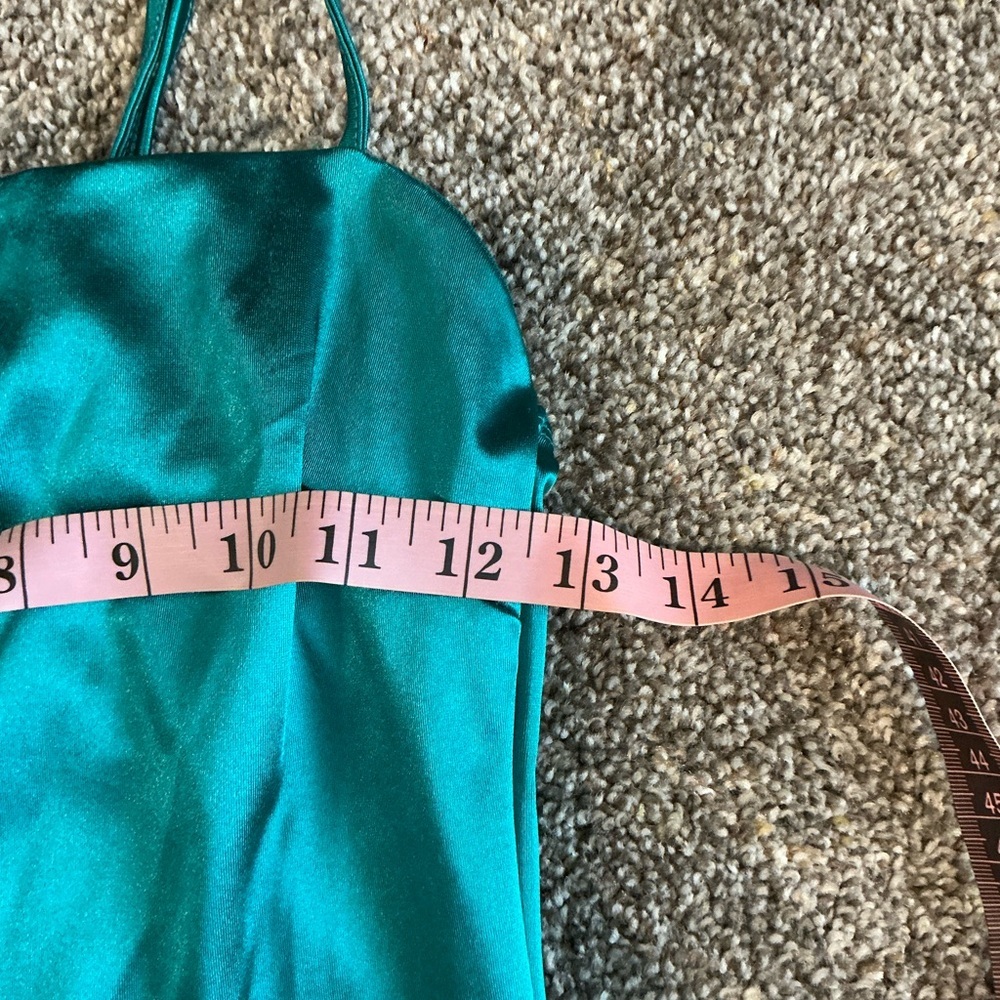 🩷Rue21 Emerald Satin Spaghetti Strap Dress - Picture 3 of 4